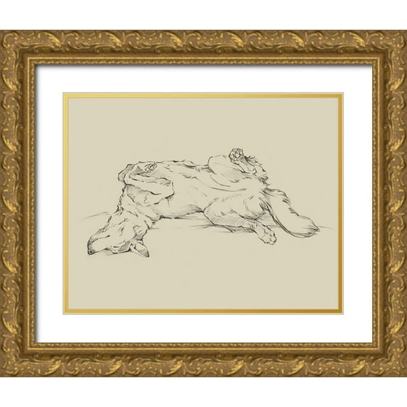 Harper, Ethan 18x15 Gold Ornate Wood Framed with Double Matting Museum Art Print Titled - Dog Tired IV