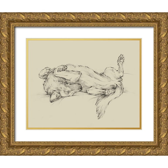 Harper, Ethan 18x15 Gold Ornate Wood Framed with Double Matting Museum Art Print Titled - Dog Tired I