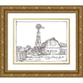 thumbnail image 1 of Harper, Ethan 18x15 Gold Ornate Wood Framed with Double Matting Museum Art Print Titled - Farm Sketch II, 1 of 4