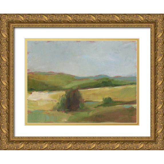 Harper, Ethan 18x15 Gold Ornate Wood Framed with Double Matting Museum Art Print Titled - Rolling Pasture II