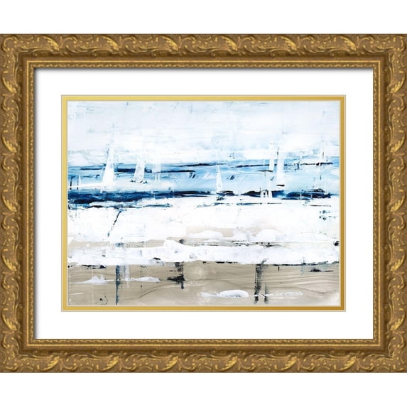 Harper, Ethan 18x15 Gold Ornate Wood Framed with Double Matting Museum Art Print Titled - Sea Gaze II