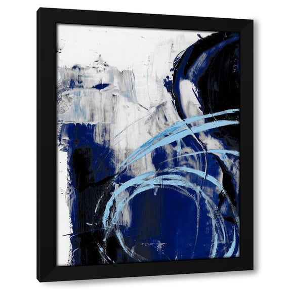 Ethan Harper 19x24 Black Modern Wood Framed Wall Art Titled - Indigo Interlude I