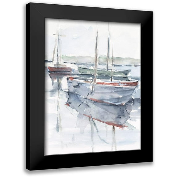 Harper, Ethan 19x24 Black Modern Framed Museum Art Print Titled - Watercolor Harbor Study I