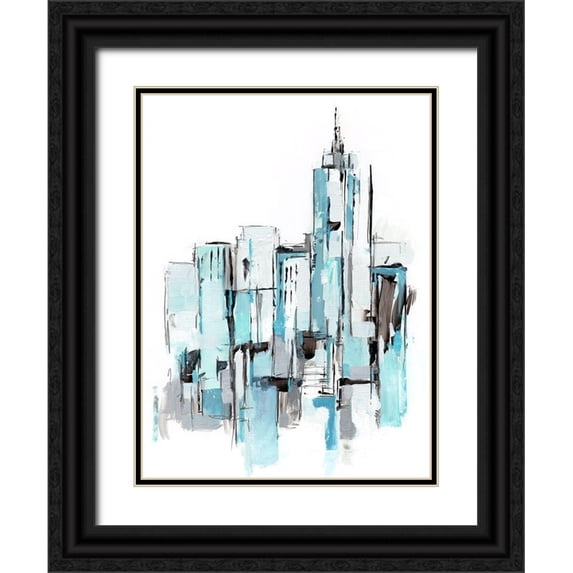 Harper, Ethan 19x24 Black Ornate Wood Framed with Double Matting Museum Art Print Titled - Blue City I