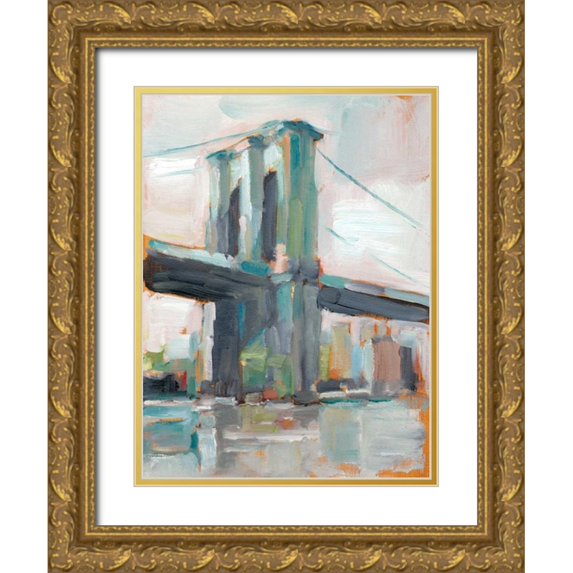 Harper, Ethan 19x24 Gold Ornate Wood Framed with Double Matting Museum Art Print Titled - Contemporary Bridge II
