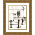 thumbnail image 1 of Harper, Ethan 19x24 Gold Ornate Wood Framed with Double Matting Museum Art Print Titled - Rustic Barbed Wire II, 1 of 4