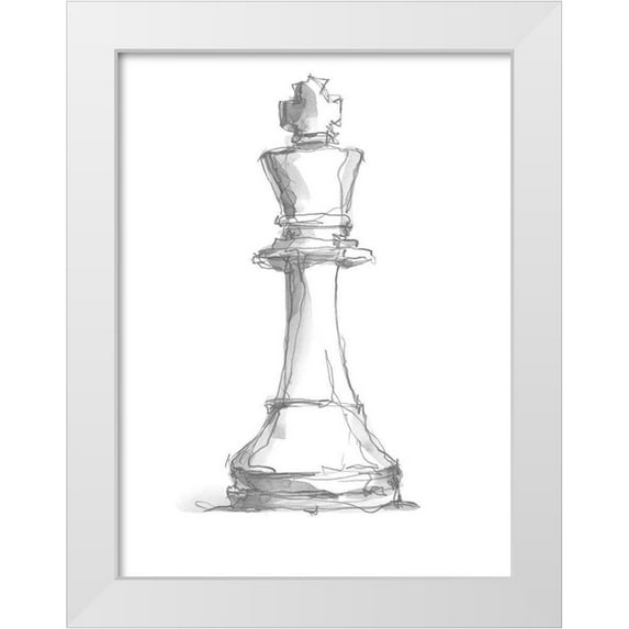 Harper, Ethan 19x24 White Modern Wood Framed Museum Art Print Titled - Chess Piece Study II