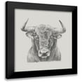 thumbnail image 1 of Harper, Ethan 20x20 Black Modern Framed Museum Art Print Titled - Black and White Bull, 1 of 5