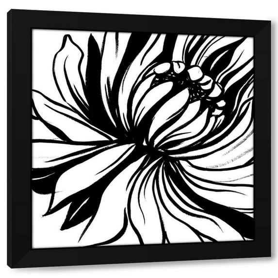 Ethan Harper 20x20 Black Modern Wood Framed Wall Art Titled - Miniature Botanical Sketch II