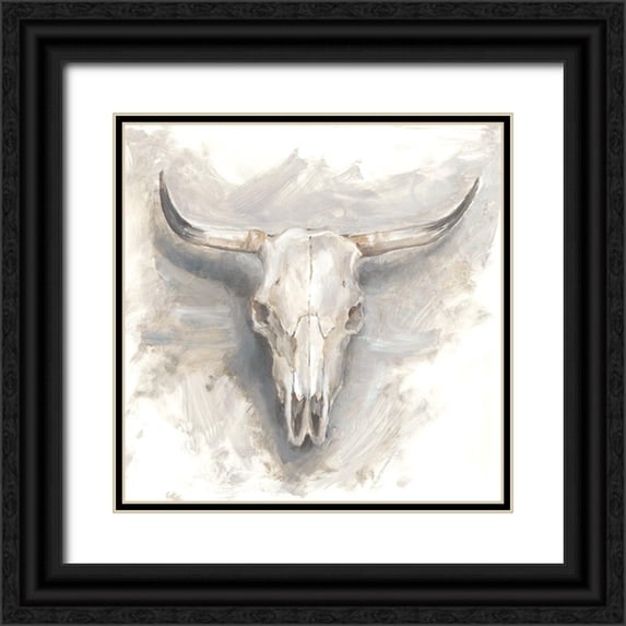 Harper, Ethan 20x20 Black Ornate Wood Framed with Double Matting Museum Art Print Titled - Cattle Mount I