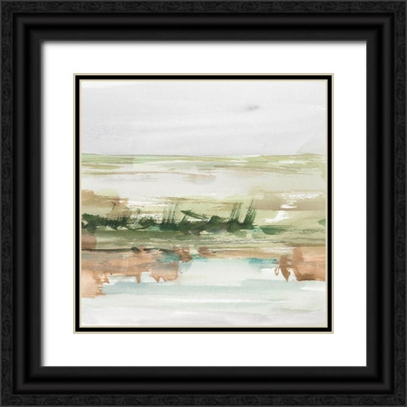 Harper, Ethan 20x20 Black Ornate Wood Framed with Double Matting Museum Art Print Titled - Turquoise and Clay III