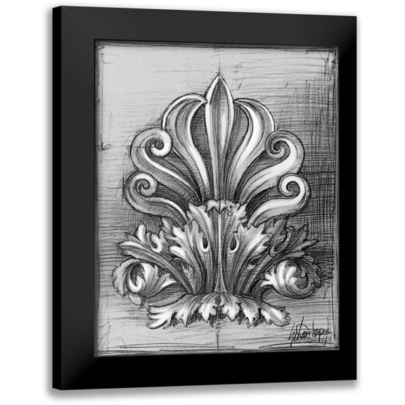 Harper, Ethan 20x24 Black Modern Framed Museum Art Print Titled - Custom Classical Sketch III