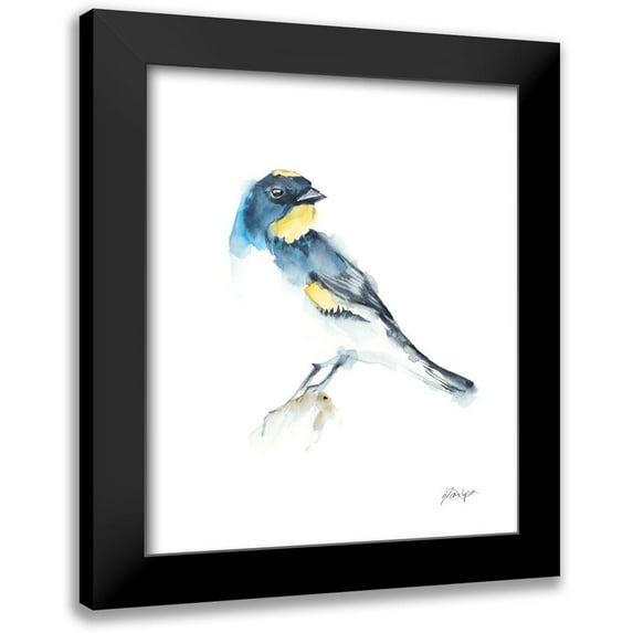 Harper, Ethan 20x24 Black Modern Framed Museum Art Print Titled - Watercolor Songbirds III