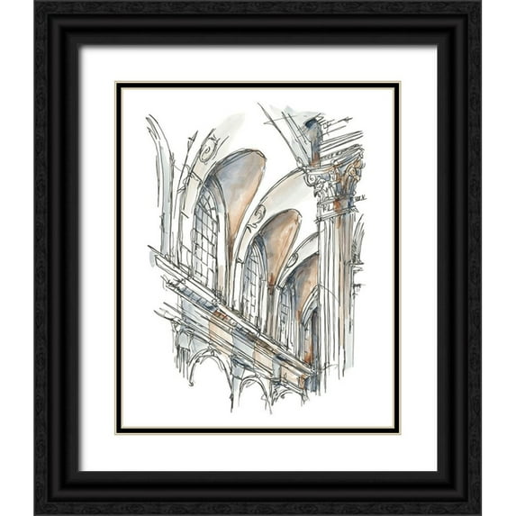 Harper, Ethan 20x24 Black Ornate Wood Framed with Double Matting Museum Art Print Titled - Plein Air Interior Study I