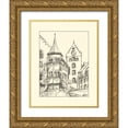 thumbnail image 1 of Harper, Ethan 20x24 Gold Ornate Wood Framed with Double Matting Museum Art Print Titled - BandW Sketches of Downtown II, 1 of 4