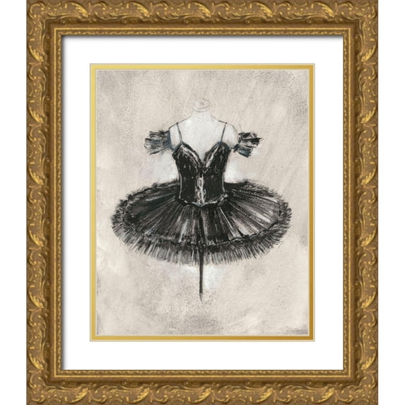 Harper, Ethan 20x24 Gold Ornate Wood Framed with Double Matting Museum Art Print Titled - Black Ballet Dress II