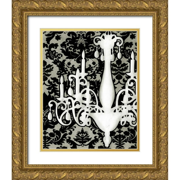 Harper, Ethan 20x24 Gold Ornate Wood Framed with Double Matting Museum Art Print Titled - Patterned Chandelier I