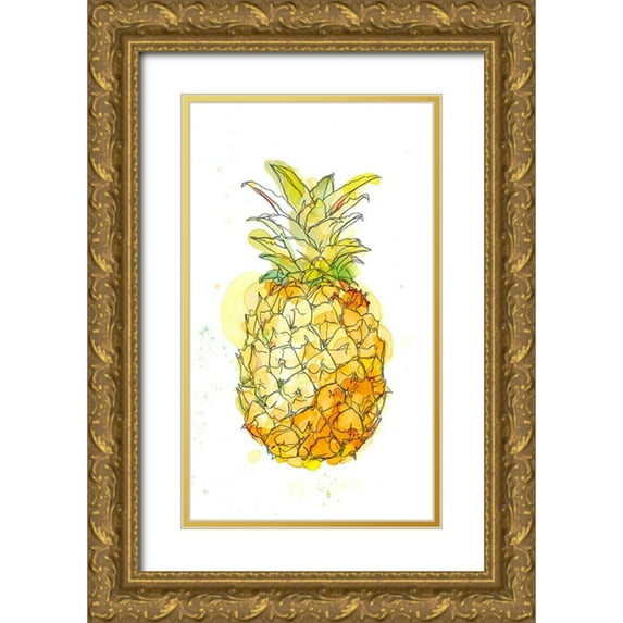 Harper, Ethan 20x32 Gold Ornate Wood Framed with Double Matting Museum Art Print Titled - Pineapple Splash II