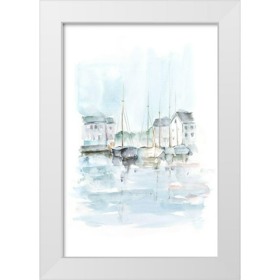 Harper, Ethan 23x32 White Modern Wood Framed Museum Art Print Titled - New England Port II
