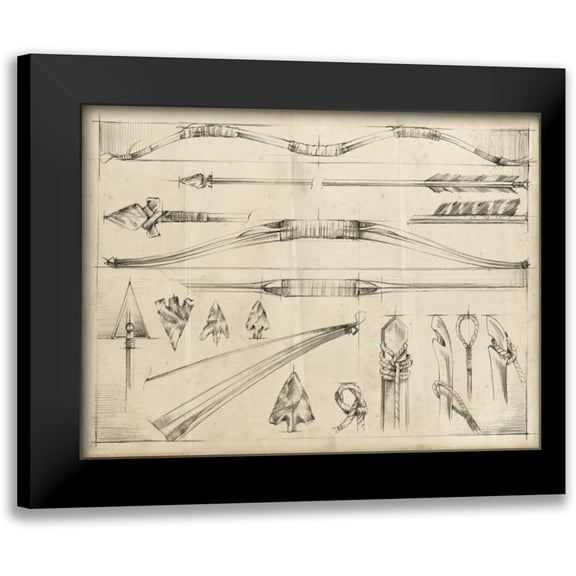 Harper, Ethan 24x19 Black Modern Framed Museum Art Print Titled - Arrow Schematic II