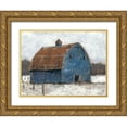 thumbnail image 1 of Harper, Ethan 24x19 Gold Ornate Wood Framed with Double Matting Museum Art Print Titled - Blue Barn I, 1 of 4
