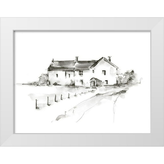 Harper, Ethan 24x19 White Modern Wood Framed Museum Art Print Titled - Rural Farmhouse Study I