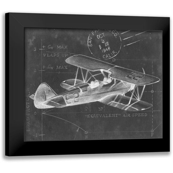 Harper, Ethan 24x20 Black Modern Framed Museum Art Print Titled - Flight Schematic I