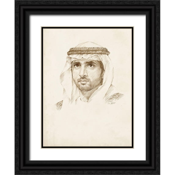 Harper, Ethan 25x32 Black Ornate Wood Framed with Double Matting Museum Art Print Titled - Sheikh Hamdan bin Mohammed bin Rashid Al Maktoum