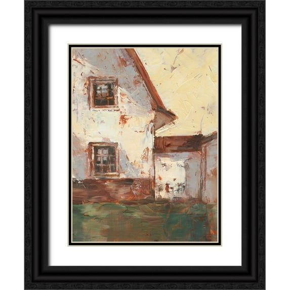 Harper, Ethan 25x32 Black Ornate Wood Framed with Double Matting Museum Art Print Titled - Sunlit Barn I