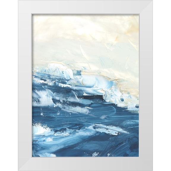 Harper, Ethan 25x32 White Modern Wood Framed Museum Art Print Titled - Wave after Wave I