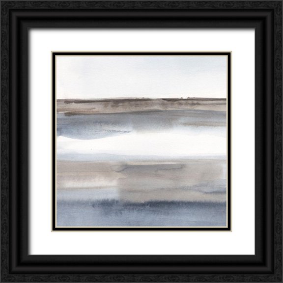 Harper, Ethan 26x26 Black Ornate Wood Framed with Double Matting Museum Art Print Titled - Blue-Grey Seas III