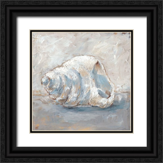 Harper, Ethan 26x26 Black Ornate Wood Framed with Double Matting Museum Art Print Titled - Blue Shell Study IV