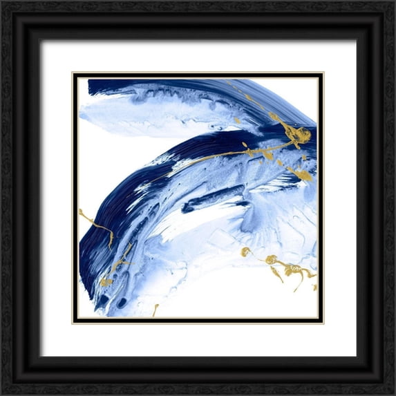 Harper, Ethan 26x26 Black Ornate Wood Framed with Double Matting Museum Art Print Titled - Golden Current IV