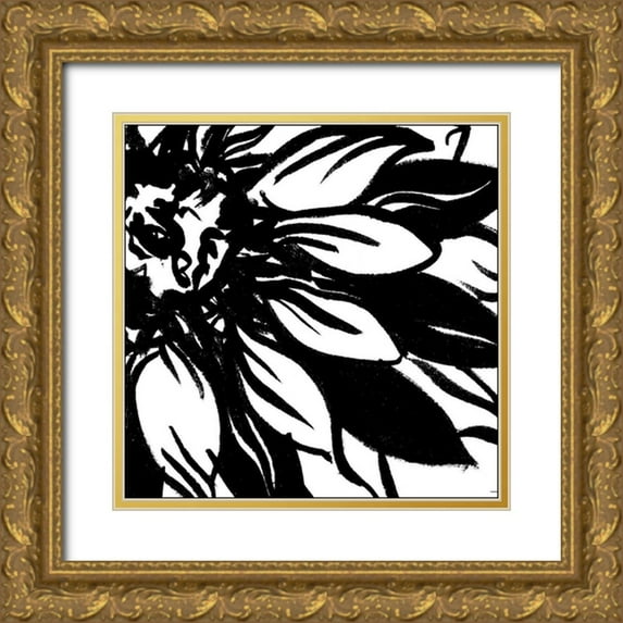 Harper, Ethan 26x26 Gold Ornate Wood Framed with Double Matting Museum Art Print Titled - Miniature Botanical Sketch VI