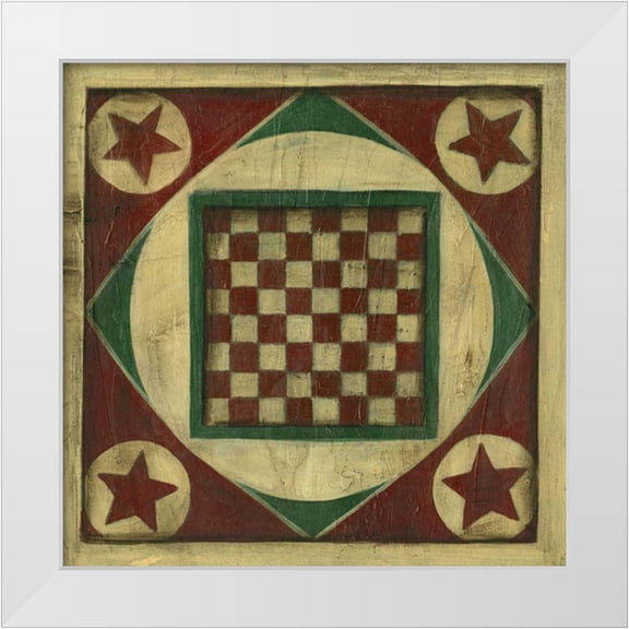 Harper, Ethan 26x26 White Modern Wood Framed Museum Art Print Titled - Antique Checkers