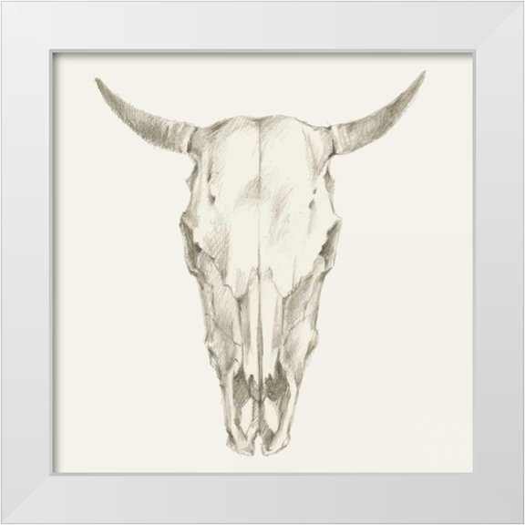 Harper, Ethan 26x26 White Modern Wood Framed Museum Art Print Titled - Western Skull Mount I