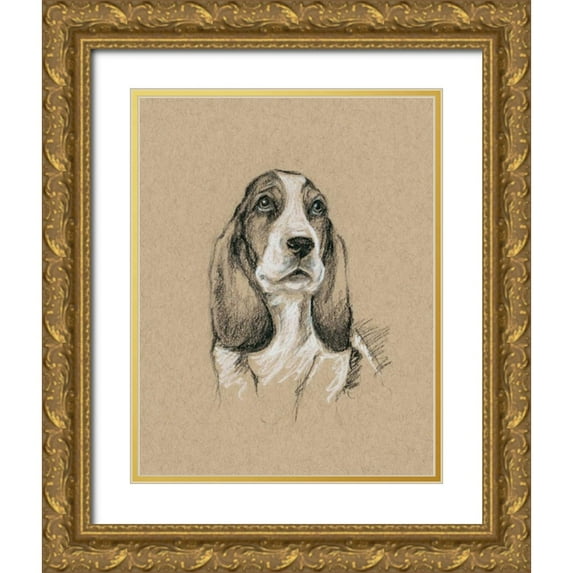 Harper, Ethan 26x32 Gold Ornate Wood Framed with Double Matting Museum Art Print Titled - Breed Sketches VI