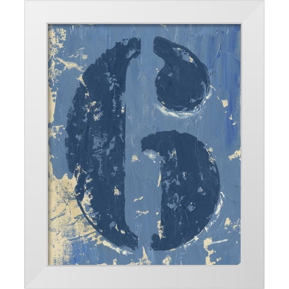 Harper, Ethan 26x32 White Modern Wood Framed Museum Art Print Titled - Vintage Numbers VI