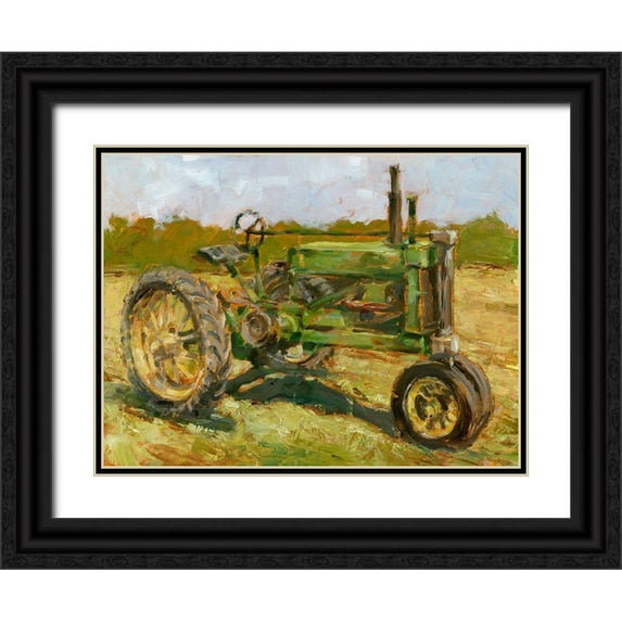Harper, Ethan 32x25 Black Ornate Wood Framed with Double Matting Museum Art Print Titled - Rustic Tractors I
