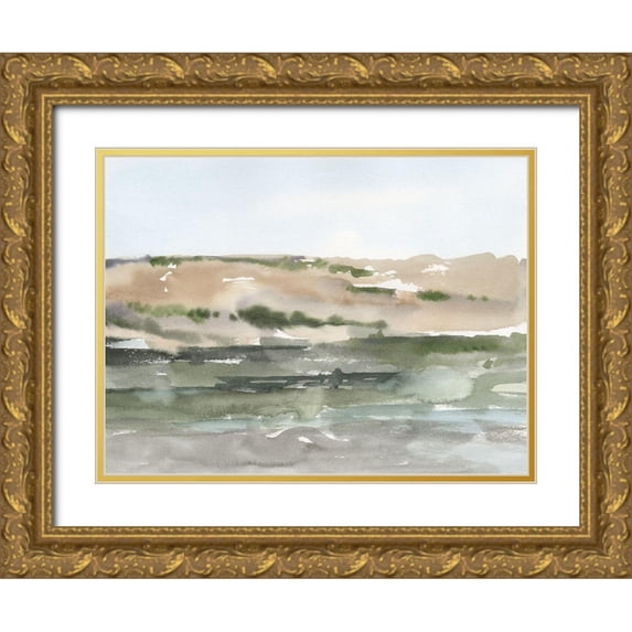 Harper, Ethan 32x25 Gold Ornate Wood Framed with Double Matting Museum Art Print Titled - Valley Oasis II