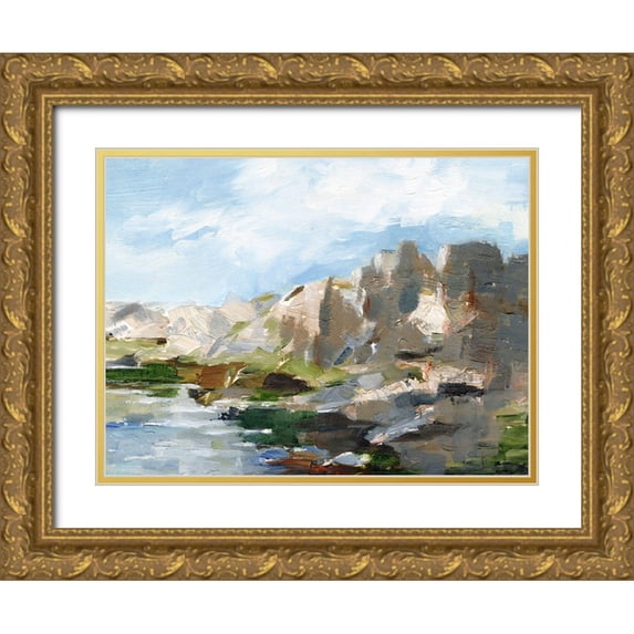 Harper, Ethan 32x25 Gold Ornate Wood Framed with Double Matting Museum Art Print Titled - Western Cliffs II