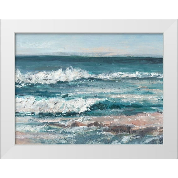 Harper, Ethan 32x25 White Modern Wood Framed Museum Art Print Titled - Ocean Breakers I