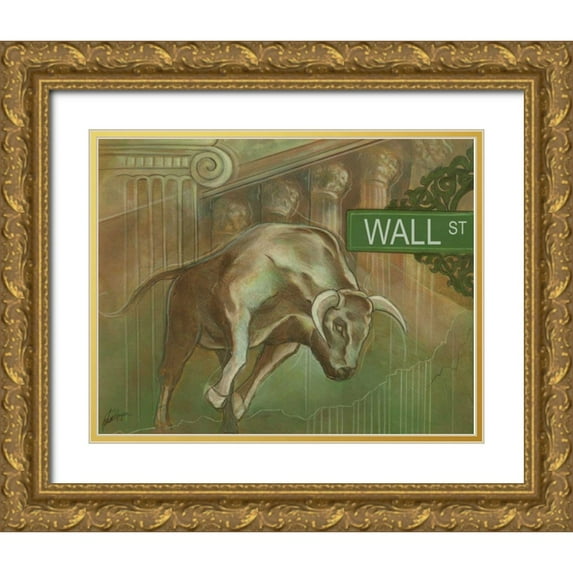 Harper, Ethan 32x26 Gold Ornate Wood Framed with Double Matting Museum Art Print Titled - Bull Market