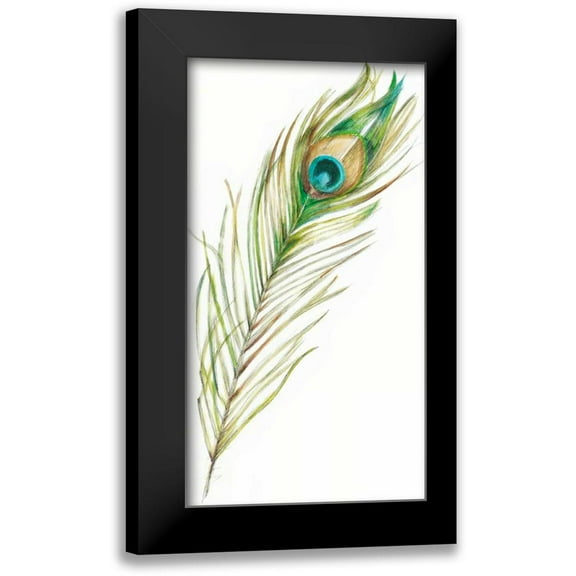 Harper, Ethan 9x14 Black Modern Framed Museum Art Print Titled - Watercolor Peacock Feather II