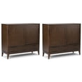 thumbnail image 1 of Simpli Home Harper Solid Wood 48 inch Storage Cabinet in Walnut Brown (Set of 2), 1 of 13
