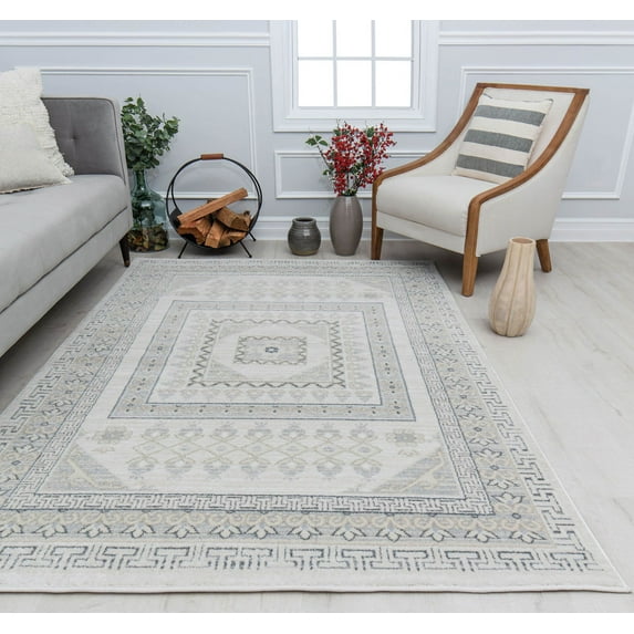 Harper HY40D Perspective Abstract Vintage Beige Area Rug, 2'6" x 4'