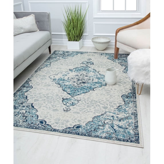 Harper HY50G Bluebonnet Transitional Vintage Area Rug, 8'x10'