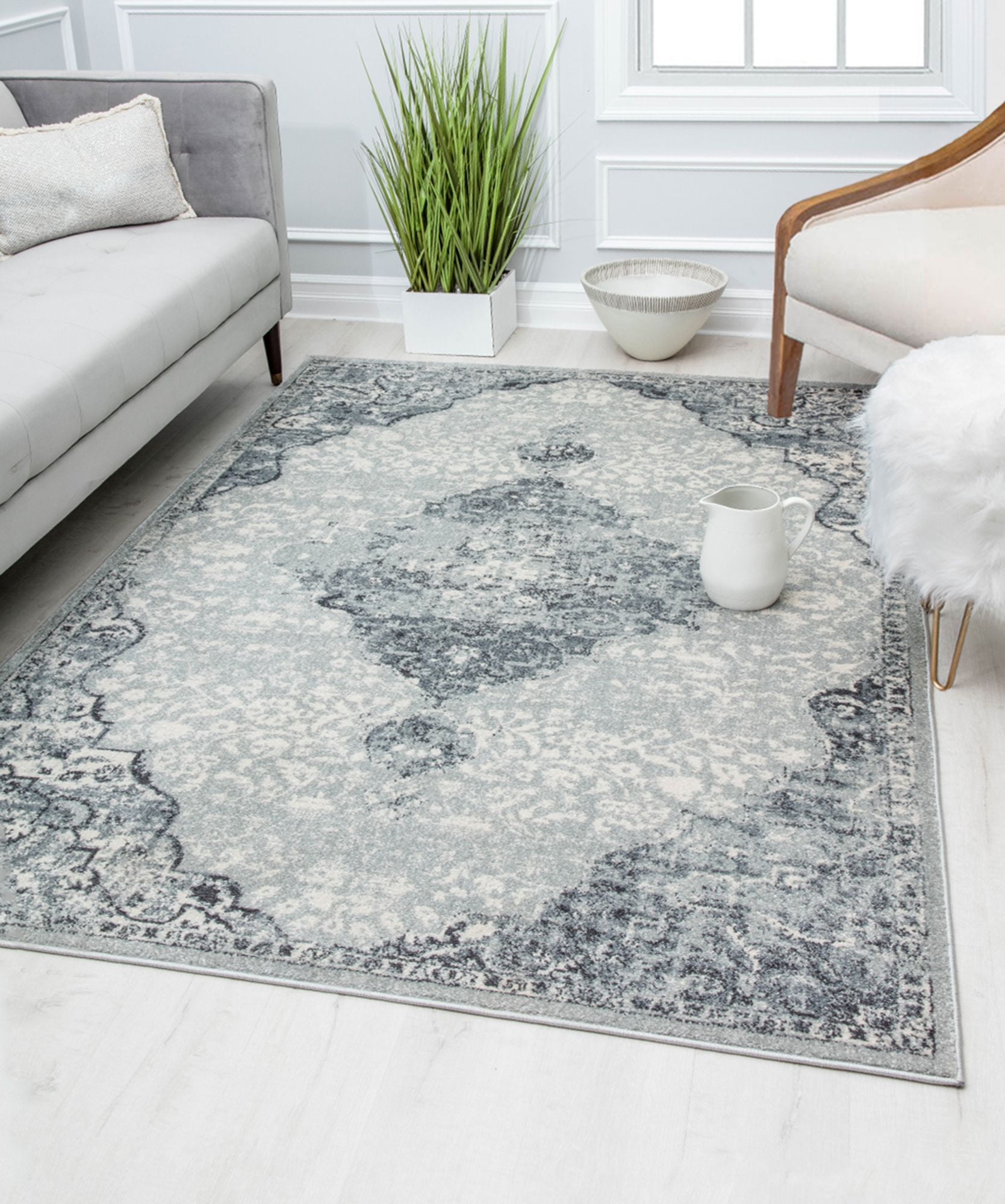 Harper HY50H Spring Snowflake Transitional Vintage Area Rug, 8'x10'