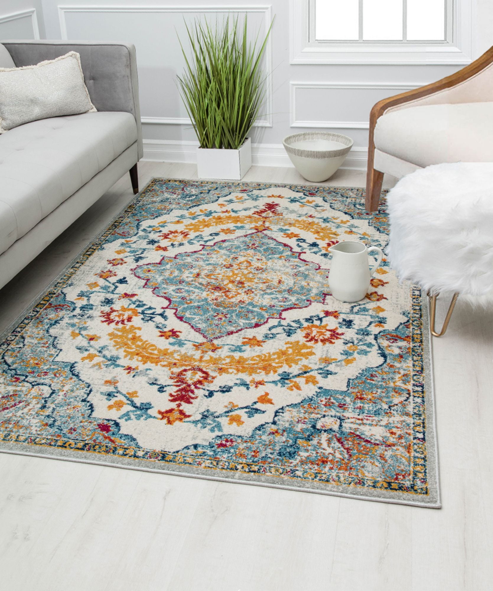 Harper HY50J Garden Party Transitional Vintage Area Rug, 2'6"x8'