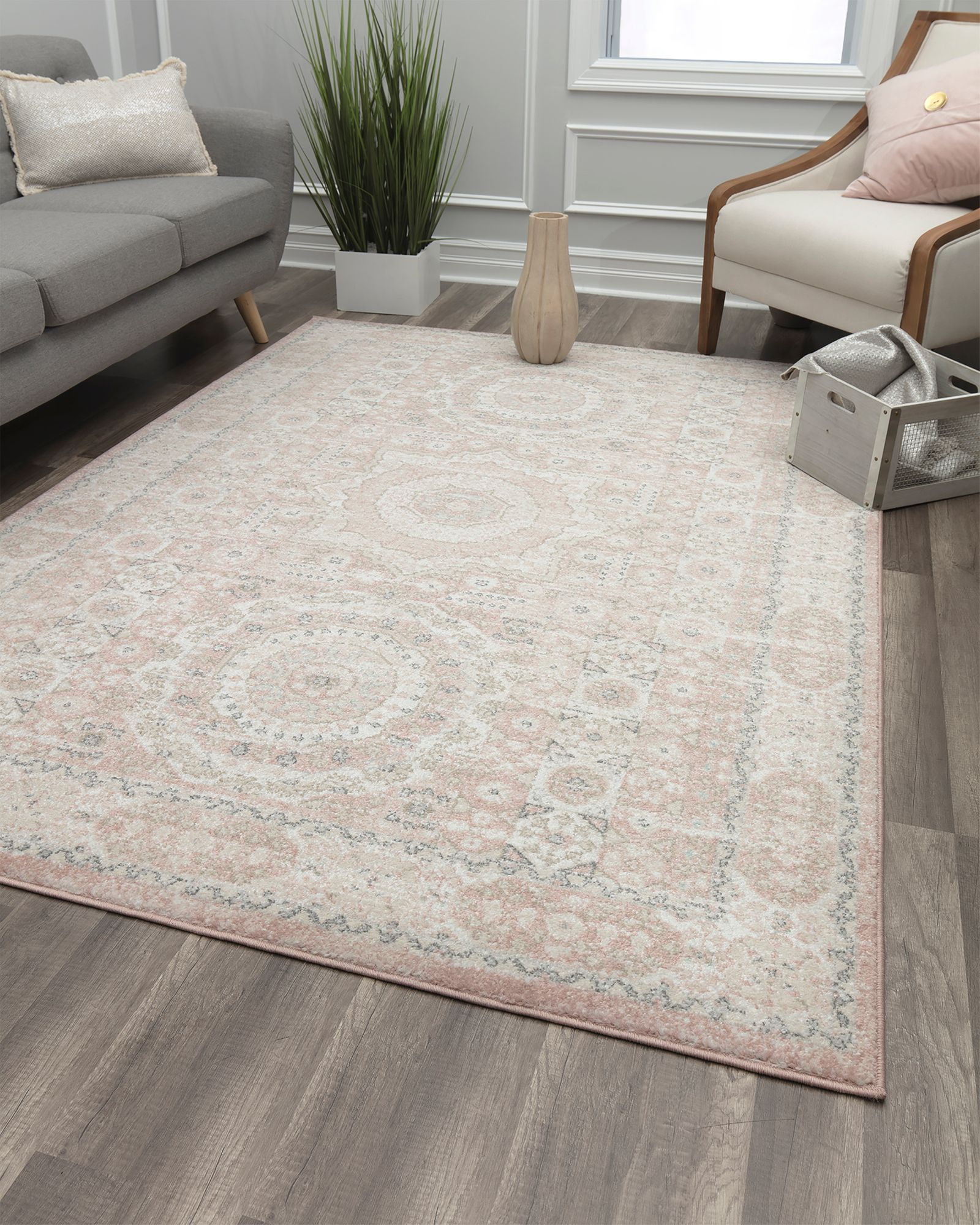 Harper 5' x 7' Pink Lemonade Vintage Synthetic Area Rug